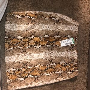 Papaya snake skin pencil skirt